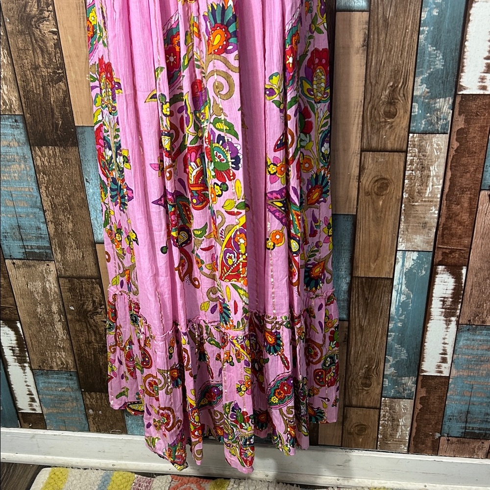 Pink Floral Bohemian Maxi Dress - Women's - Picture 5 of 16